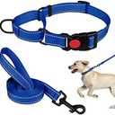 Martingale Dog Collar and Leash Set Martingale Collars for Dogs Reflective Martingale Collar for Dogs(Blue&S)