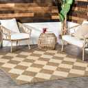 nuLOOM 4' x 6' Outdoor Performance Area Rug, Stain Resistant, Weather Resistant, High Traffic, Patio, Balcony, Outside, Sabina Brown
