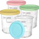 Creami Deluxe Pints and Lids Compatible with Ninja 11-in-1 NC501 NC500 Series Creami Deluxe Ice Cream Maker, 24oz NC501 for Ninja Creami Deluxe XL Cups 4 Pack