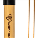 Sturdy Yoga Stick Made from Natural Bamboo - Stretching Stick for All Fitness Levels - Stretch Stick for Mobility, Balance and Flexibility with Non-Slip Rubber Ends (2 Pack)