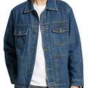 ZVX Men's Denim Jacket Button Front Vintage Casual Trucker Jacket S