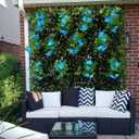 Sumery Expandable Fence Privacy Screen for Balcony Patio Outdoor,Decorative Faux Ivy Fencing Panel,Artificial Hedges (Single Sided Leaves) (1, Branches -Blue Fowers)