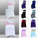 Spandex Chair Sashes Bows - Babenest 30PCS Premium Stretch Chair Cover Band with Buckle Slider Universal Elastic Chair Ties for Wedding Party Ceremony Reception Banquet Decoration (Pink)