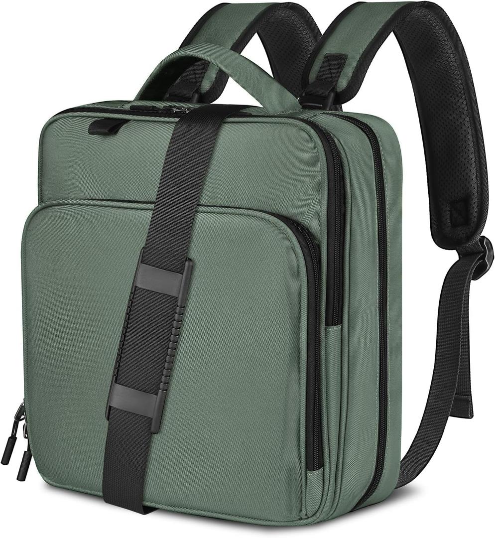 Zipper Binder Bag, 2-inch 3-Rings with Multiple Pockets File Folder - 500 Sheet Capacity, Up to 14 Laptop and Tablet, Detachable Backpack Straps & Shoulder Use for School