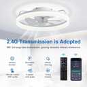Ceiling Fans with Lights and Remote, 20" Modern Low Profile Ceiling Fan with Light, Stepless Color Temperature Change and 6 Speeds, Flush Mount Ceiling Fans for Bedroom, Kids Room.（White）