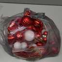 SOLEDI 128 Pcs Christmas Tree Decorations Set Assorted Christmas Ornaments, Pre-Tied Christmas Balls for Xmas Hanging Decorations Festival Holiday Decor, Shiny, Shatterproof Decorated Baubles, Red