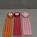 12 Pcs Pink and Orange Party Taper Candles with 3 Roll Ribbon 10 Inch Candle, Candlestick Decor for Baby Shower, Home, Thanksgiving, Wedding, Fall, Valentine's Day Dinner Party Decor