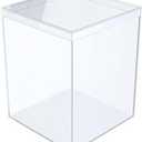 6 Crystal Clear Hard Plastic Display Case for Collectibles, Clear Gift Box for Party Favors, 3.44" Square x 4.5" Tall, Made in USA by Gary Plastic Packaging
