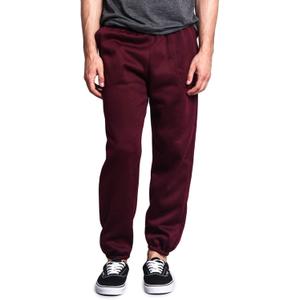 Men's Basic Fleece Jogger Sweatpants (5X-Large, Burgundy)