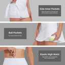M MOTEEPI 16" Tennis Skirts for Women Pleated Golf Athletic Skorts Skirts with Shorts Pockets Running Pickleball Summer (X-Large, White)