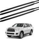Dasbecan 4Pcs Weatherstrip Window Moulding Trim Seal Belt Compatible with Toyota Sequoia 2008-2020 Rubber Door Trim Kit Replace# 68163-0C031 68164-0C031 68160-0C020 68210-0C020