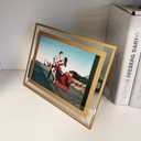 5"7" Picture Frame, Gold Glass Photo Holder, 2 Pack, Tabletop Use or Wall Mouted, Vertical or Horizontal, Classy For Children's Day, Birthday or Wedding