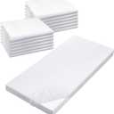 VitalCozy 12 Pcs Daycare Cot Sheets for Sleeping Bulk 48 x 24 Inch Standard Size Preschool Soft Breathable Nap Rest Mat Crib Sheet for Kids Baby Boys Girls (White)