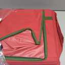 Large 128 Christmas Ornament Storage Box, Adjustable Compartment Dividers, Dual Zipper, Stackable Holiday Decorations Organizer with Lid, Xmas Durable Fabric Bin, Reinforced Handles Space-Saving (Red)