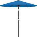 AreShark 7.5FT Patio Umbrella Table Market Umbrella with 6 Sturdy Ribs, Button Tilt/Crank Heavy-Duty Round Outdoor Umbrellas for Garden, Deck, Backyard,and Pool, Royal Blue