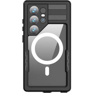 Waterproof Case for Samsung Galaxy S24 Ultra- IP68 Dustproof-Shockproof-Full-Body Protection with Built-in Screen Protector-Compatible with Galaxy S24 Ultra-Supports Wireless Charging Black