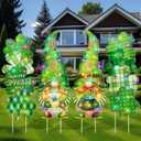 Bencailor 4 Set 4th of July Yard Signs LED 250th Anniversary Patriotic Outdoor Lawn Decor Waterproof USA Red White and Blue Yard Stakes for Independence Day(Green,St. Patrick's Day)