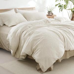 King Duvet Cover Set - Breathable Jacquard Duvet Cover King Size with 8 Corner Ties, 7 Buttons, Soft Textured Floral Duvet Covers, 3 Pcs Bedding Set with 2 Pillow Shams (Taupe, 104"x90")
