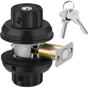 EASlLOK Deadbolt Twist-to-Lock Front Door Lock Keyless Heavy Duty Single Cylinder Deadbolt (Zinc Alloy, Black, 1 Pack)