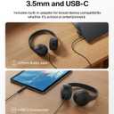 Belkin SoundForm Mini Kids Wired Headphones w/USB C to 3.5mm Dongle, Built-in Mic & Fun Stickers, 85dB Max Volume for Online Learning, Travel, Compatible w/iPhone 16, iPad, Galaxy S25, etc - Black