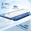 Harvopu for iPad mini 7 A17 Pro/6 Generation Keyboard Case 2024/2021 8.3 Inch,360 Rotating Clear Back Cover with 7 Color Backlit Detachable Keyboard, Pencil Holder for iPad mini 7th/6th Gen,NavyBlue