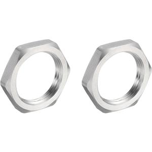uxcell 2 Pcs Cast Pipe Fitting Hex Locknut, 304 Stainless Steel Hex Lock Nut G 1" Female Thread for Water Broom and Undercarriage Cleaner (DN25)