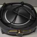 Dezin Hot Pot Electric with Divider, 6L Double-Flavor Shabu Shabu Pot, Dual Sided Removable Non-Stick Hotpot Pot Electric, 3" Depth Chinese Hot Pot with Multi-Power Control, 2 Silicone Ladles Included (Grey)