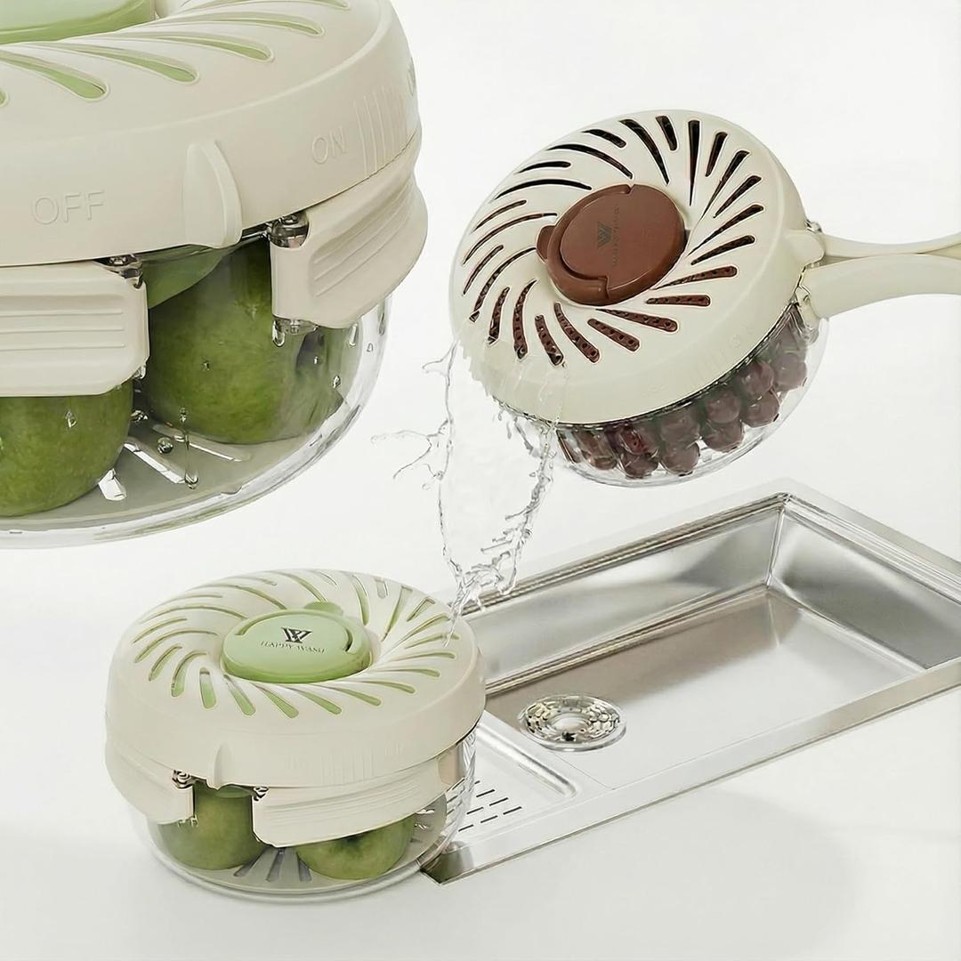 Fruit Washing Bowl with Strainer, 2-in-1 Berry Container for Fridge, Produce Storage Container with Drain Basket, Colander for Rice, Vegetables & Pasta, BPA Free (Large Size, Coffee Brown)