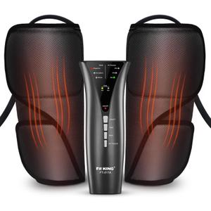 FIT KING Air Compression Leg Massager with Heat - Calf Massager for Circulation Helpful for Pain Relief RLS Edema and Relaxation - Great Gift for Wife Mom