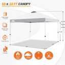 EAGLE PEAK Pop Up Canopy Tent with Wheeled Carry Bag, 8 Stakes, 4 Ropes, 4 Weight Bags, Easy Set Up Tent Canopy, 10x10 ft, 100sqft of Shade, White