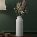 hjn Large White Vase for Flowers Ceramic Vase for Home Decor Tall Vases for Your Floor/Kitchen/Office/Living Room/Table- White Texture(Large)