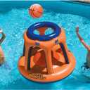 SWIMLINE Inflatable Pool Basketball Hoop Floating Or Poolside Game Giant Shootball Multiple Scoring Ports For Kids & Adults Swimming Splash Hoops With Water Basketball Pools Toy Outdoor Summer Hoops