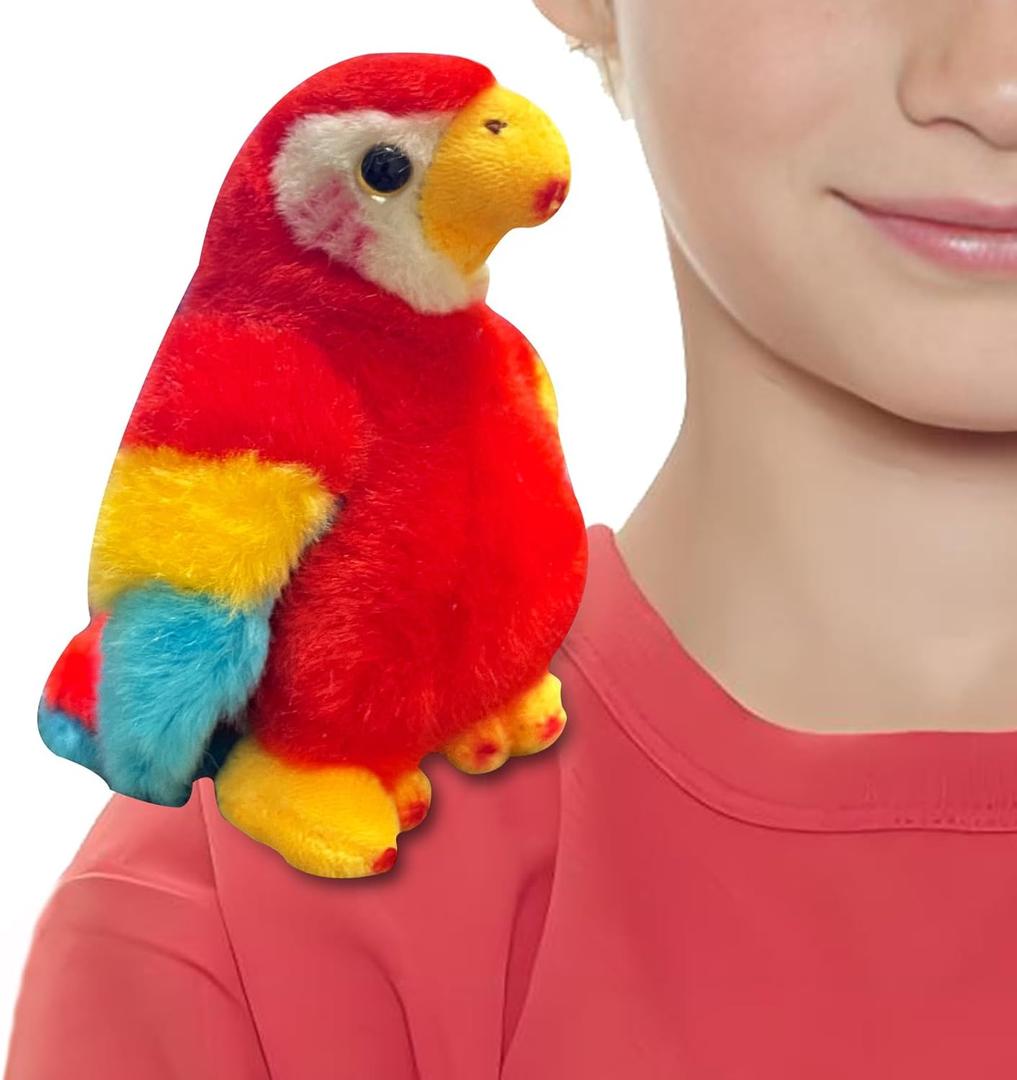 4.7 Inch Parrot Plush Shoulder Magnet Stuffed Animal Toys Cute Plushies for Boys Girls Kids
