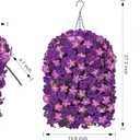 HyeFlora Artificial Flowers with Basket for Outdoors, 3pcs Faux Hanging Morning Glory Silk Fake Flowers Lifelike Plants UV Resistant Flowers for Outside Planter Patio Garden Porch Decor (Purple red)