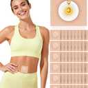 54PCS Castor Oil Patches for Belly Button, Castor Oil Pack Wrap Disposable Self-Adhesive, Organic Cotton, Leak-Proof & Breathable, No Wash - Square, Beige