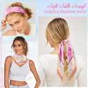 Wrap Skorts for Women, Casual Beach Mini Skirt with Silk 27" Square Scarf, Boho Beach Cover Ups for Swimwear (8-10, Pink)