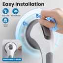 LEVERLOC Grab Bars for Bathtubs and Showers 2 Pack Suction Grab Bar, Heavy Duty 12 Inch Shower Handle Removable Bath Handrails for Seniors and Elderly, Bathroom Safety Grip No Drilling Waterproof Grey