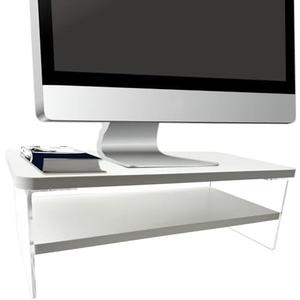 TINOMAR Monitor Stand Riser, Wood and Acrylic Monitor Stand Riser for Desk for iMac, Laptop, White, 2 Tier (20''x8''x5.4'') TINOMAR Monitor Stand Riser, Wood and Acrylic Monitor Stand Riser for Desk for iMac, Laptop, White, 2 Tier (20''x8''x5.4'')