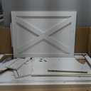 Cat Litter Box Enclosure, Hidden Litter Box Furniture with Scratch Pad, Farmhouse Indoor Cat House Washroom End Table, White