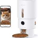 Automatic Cat Feeder with Camera - 5G WiFi Timed Cat Food Dispenser, 1080P HD Video with Night Vision, 1-15 Meals, 1-99 Portions, 2-Way Audio, Keeps Dry Food Fresh, 5L Auto Pet Feeder Also for Dogs (White)