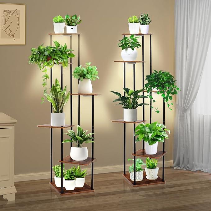 Aetherika Plant Stand Indoor with Grow Light 2 Pack, 6 Tiered Metal Plant Shelf Indoor, 52" Tall Plant Stands for Indoor Plants Multiple, Corner Plant Display Racks for Living Room, Patio (2 Pack) Aetherika Plant Stand Indoor with Grow Light 2 Pack, 6 Tiered Metal Plant Shelf Indoor, 52" Tall Plant Stands for Indoor Plants Multiple, Corner Plant Display Racks for Living Room, Patio (2 Pack)