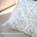 Juto 100% Cotton French Country Floral Throw Pillow Covers, Taupe White 20x20 inch Farmhouse Chinoiserie Decorative Cushion Covers for Couch Bed Living Room, Pack of 2