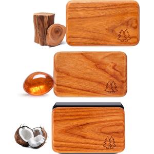 Natural Wooden Car Air Freshener for Visor Clip- Natural Teak/ Coconut/ Amber Scents, Long-Lasting Odor Eliminator with Metal Clip, 3 Refillable Wood Chips for Cars/ Trucks/ SUVs (pale yellowish beige)