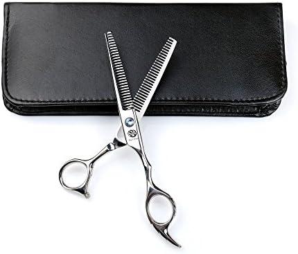 Purple Dragon Professional 6.0 inch Double teeth Barber Hair Thinning Scissor/Shear Set- Perfect for Hair Stylist or Home Use
