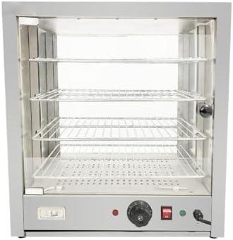 Countertop 19" Food Warmer Display Case 3 Shelf Hot Warming Showcase with Back Door (19.29 Inch Hot Food Display)