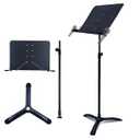 RANMING Music Stand Heavy Duty Music Stand Dual-Use Folding Sheet Music Stand Adjustable Music Note Stand with Microphone Holder Conductor's Sheet Music Stand for Violin,Orchestra (Black Blue)