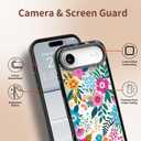 for iPhone 17 Air Case - [6.6 ft Military-Grade Drop Protection] [Anti-Peel Technology] Clear Black TPU Bumper Case with Cute Design (Colorful Blooming)