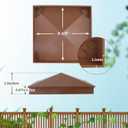 Azdele 8" x 8" Heavy Duty Aluminum Pyramid Post Caps Cover for True 8" x 8" Wood Post or True 7.5" x 7.5" Wood Post(with Spacer Liner), with Matte Finish Powder Coated Surface, Fence of Decks Brown