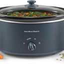 Hamilton Beach 6 Quart Slow Cooker With Space-Saving Folding Handles | 3 Heat Settings | Dishwasher Safe Stoneware Crock & Glass Lid | Kitchen Makeover Blue | 33608