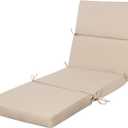 74 inch Outdoor Chaise Lounge Cushion, 74x22.5x3 inch Water Resistant Foldable Pool Lounge Chair Cushion Patio Thick Sun Lounger Cushions olefin (Khaki)